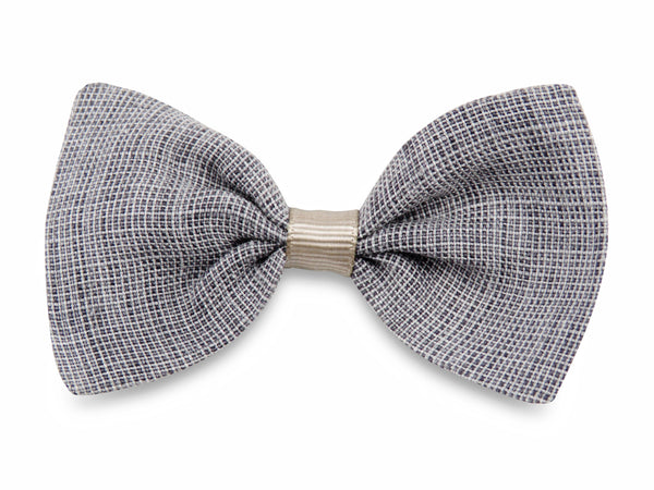 linen Anna hair bow in grey