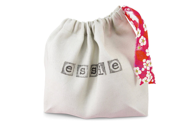 Personalised gift bag with liberty fabric tie