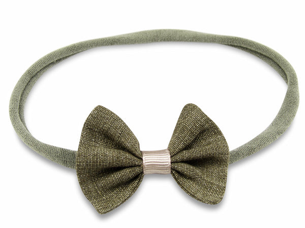 Khaki linen baby headband