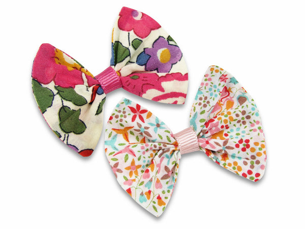 Liberty Betsy J and Eve pink baby bows