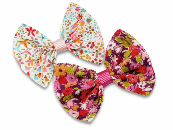 Liberty Betsy J and Eve pink baby bows