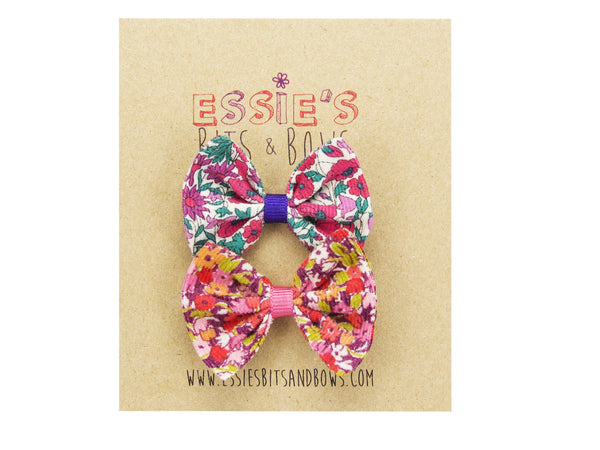 Liberty Poppy and daisy + Cord P baby bows