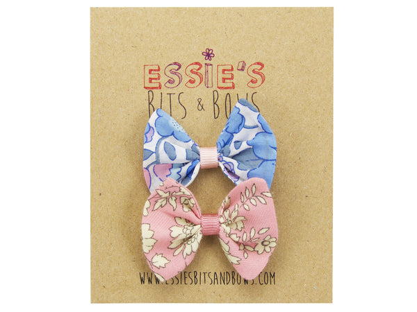 Liberty Betsy A and Capel pink baby bows