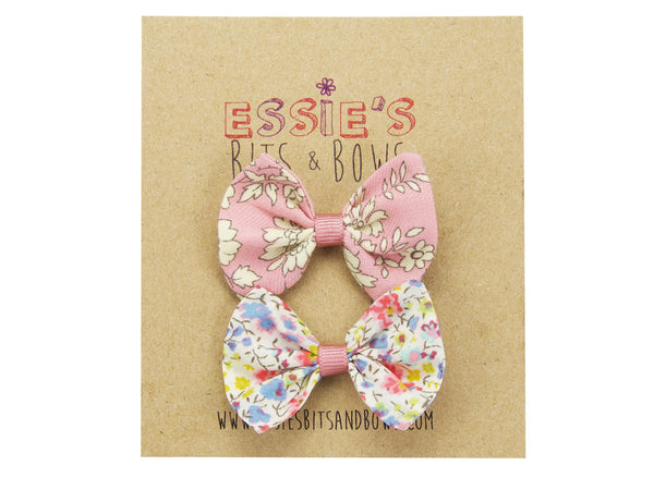 Liberty Phoebe P and Capel pink baby bows