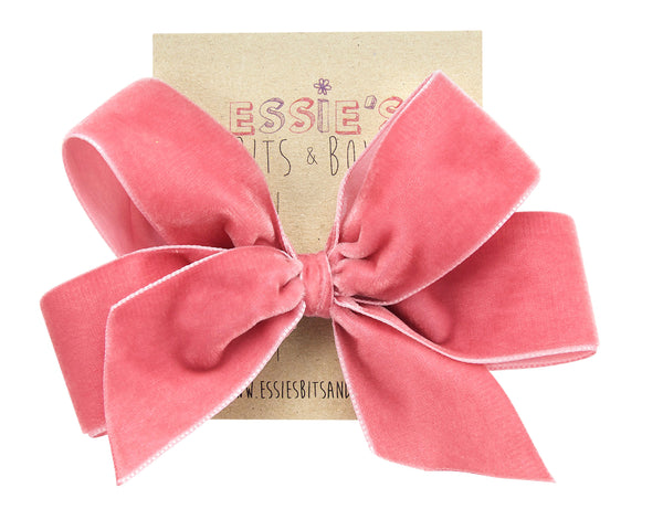 XL Rose pink, Georgia velvet hair bow