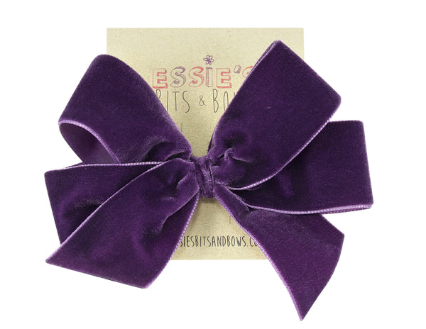 XL plum, Georgia velvet hair bow