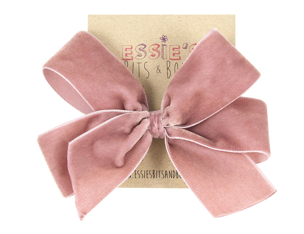 XL blush pink, Georgia velvet hair bow