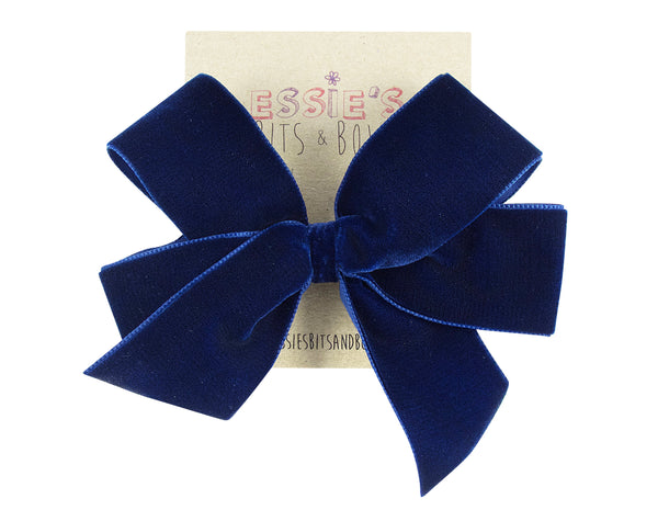 XL Navy blue, Georgia velvet hair bow