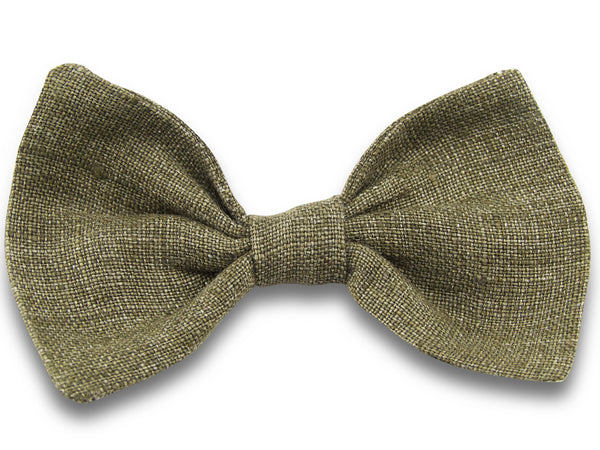 khaki linen Anna hair bow