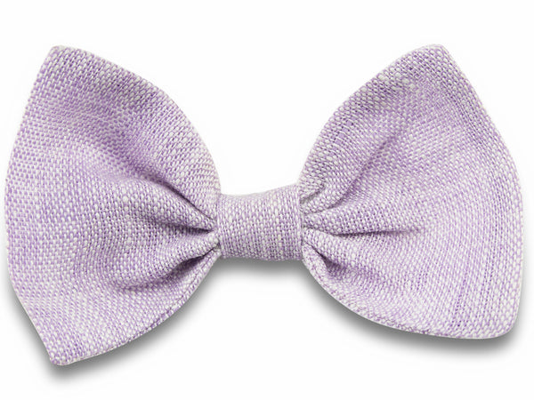 Lilac Anna linen hair bow