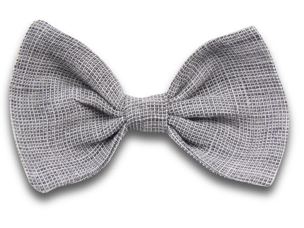 grey linen Anna hair bow