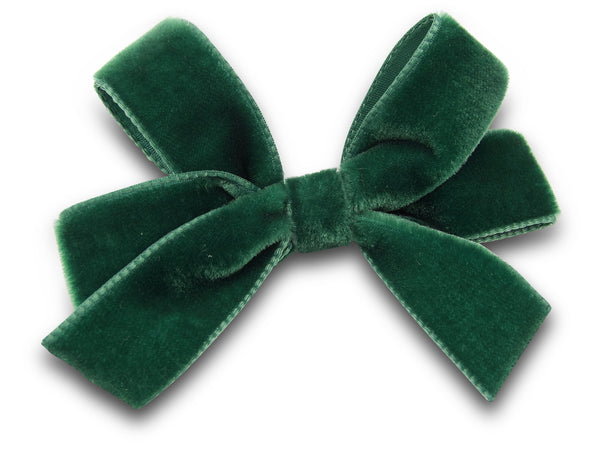 Bottle green, Georgia velvet hair bow