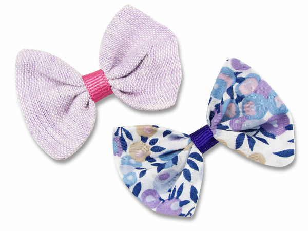 lilac linen & liberty Wiltshire E baby hair bows