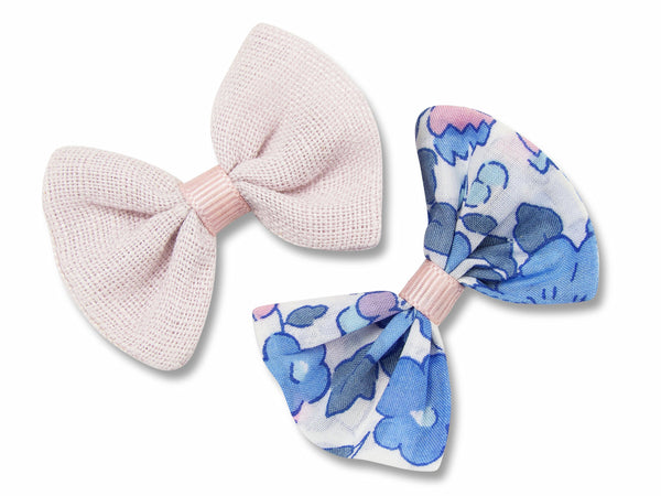 Blush pink linen & liberty Betsy A baby hair bows