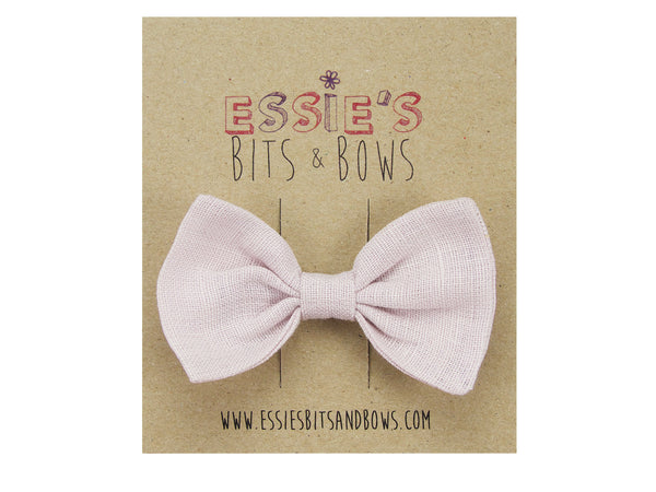 Blush pink linen Anna hair bow