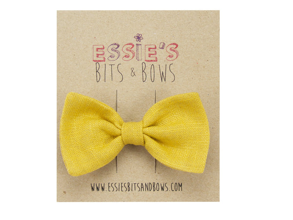 Mustard  linen Anna hair bow