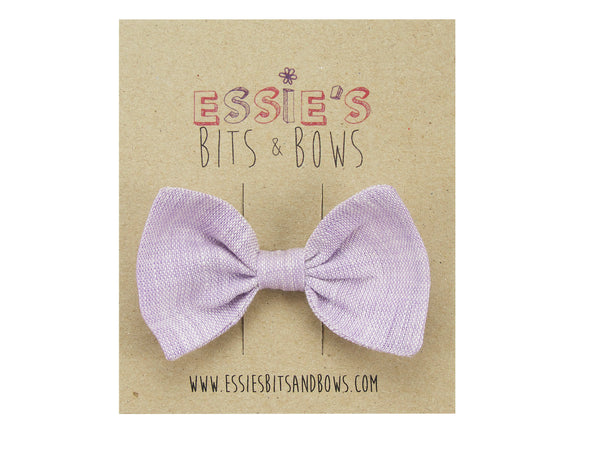 Lilac Anna linen hair bow