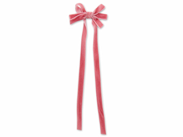 Rose pink pigtail, Georgia velvet hair tie