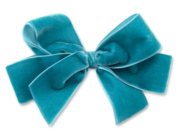 XL petrol Georgia velvet hair bow