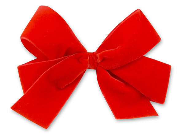 XL Georgia, post box red velvet hair bow