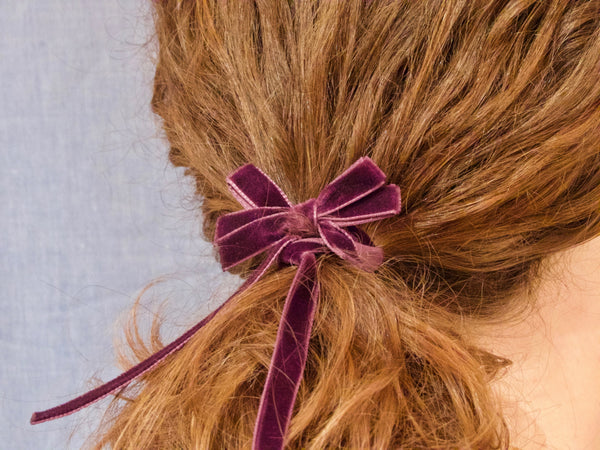 Plum pigtail, Georgia velvet hair tie