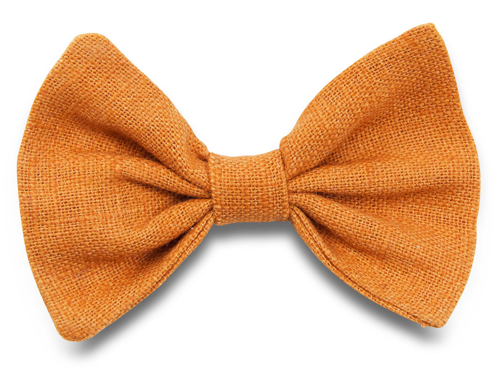 Burnt orange linen Anna hair bow